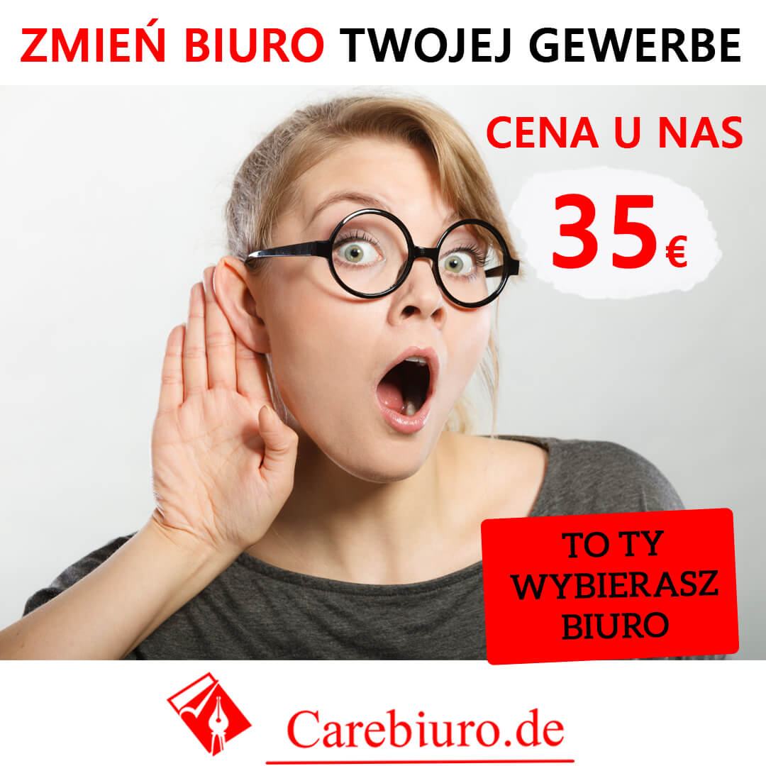 Gewerbe bez zameldowania w carebiuro.de